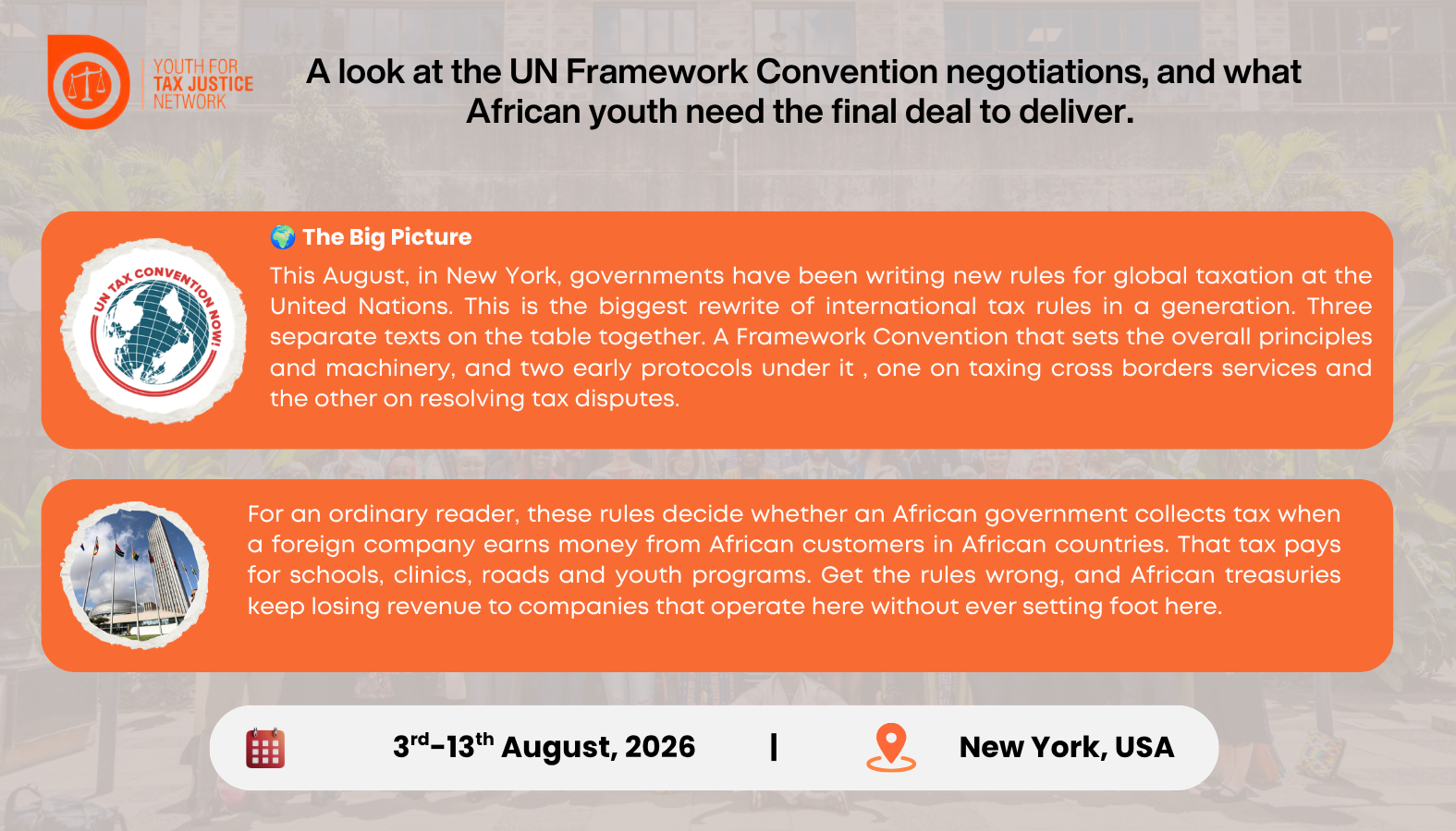 A look at the UN Framework Convention negotiations, and what African youth need the final deal to deliver. 