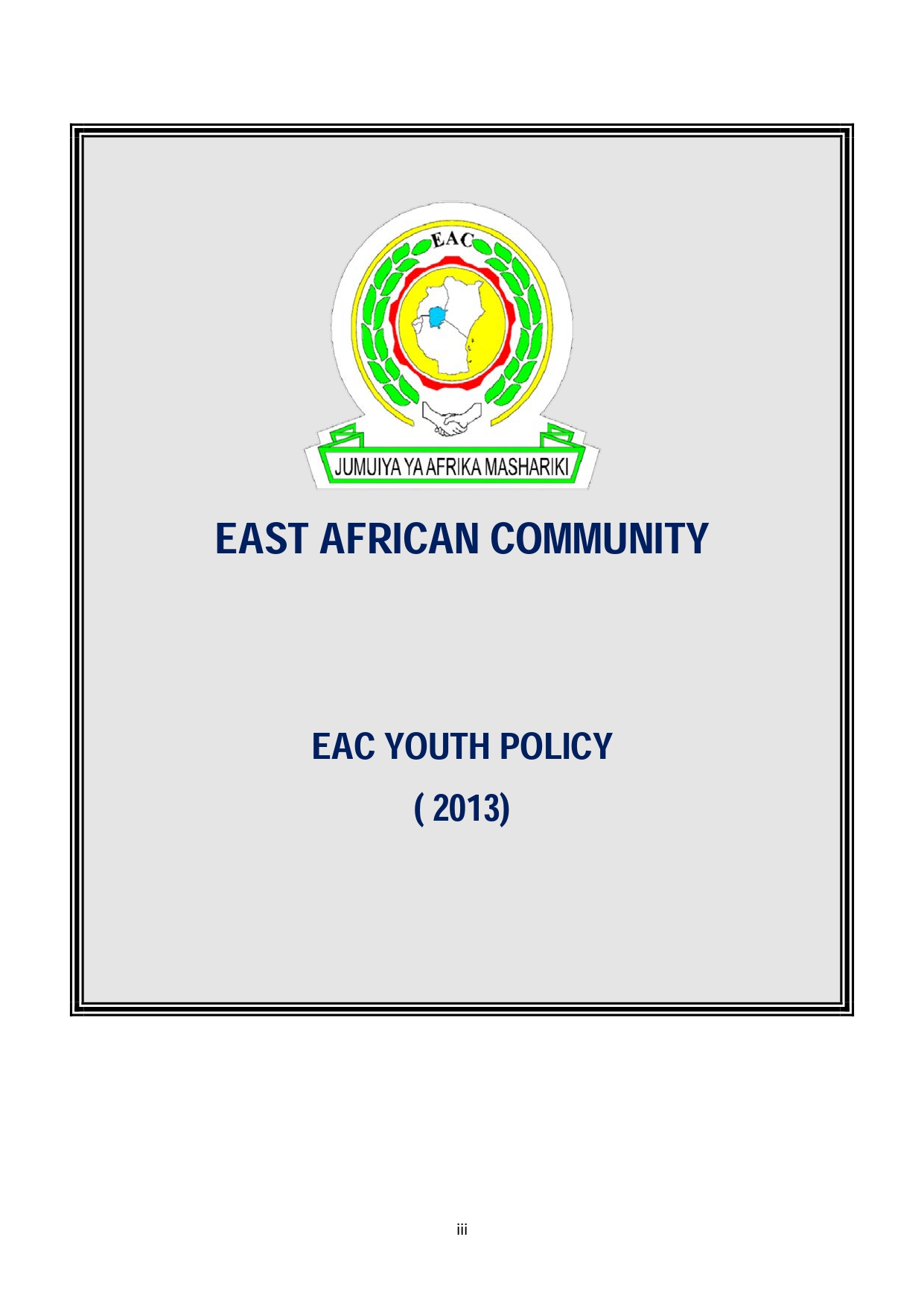East African Community Youth Policy 2013