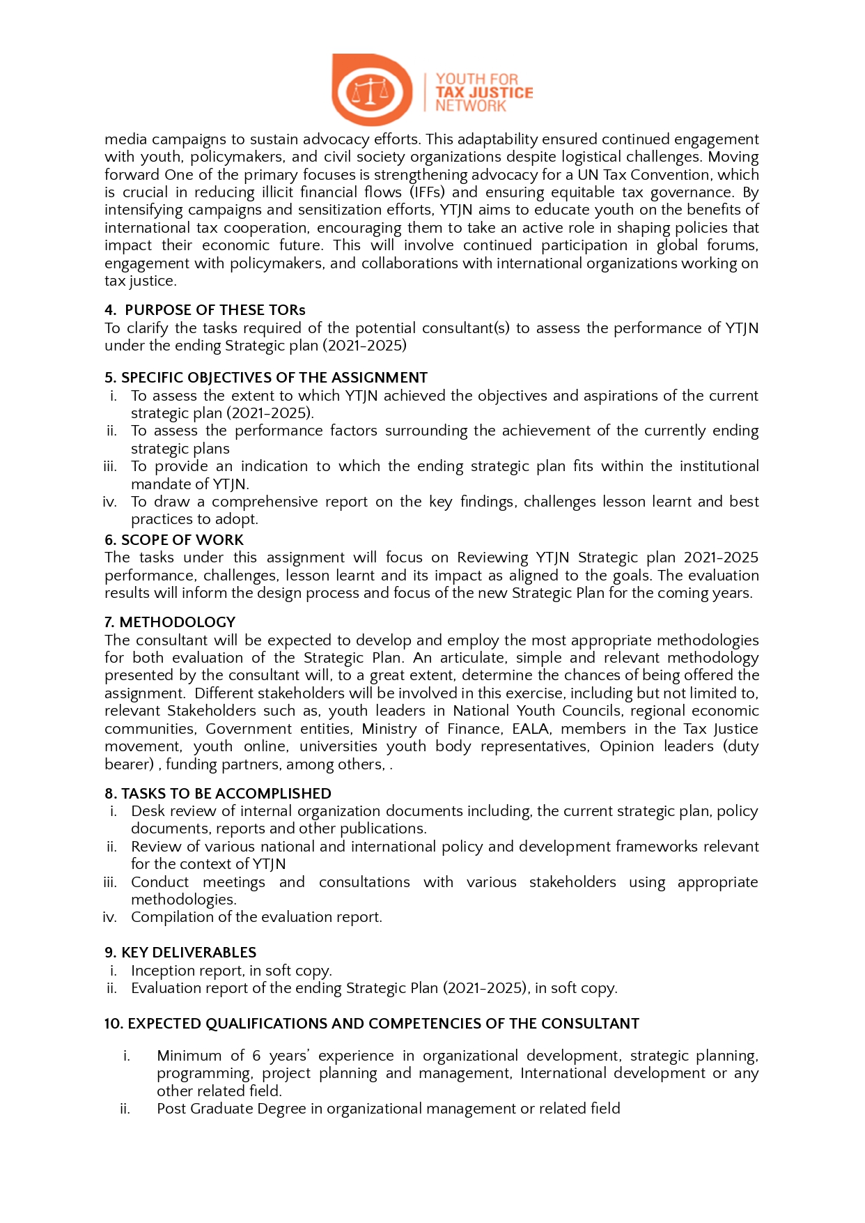 Strategic Plan Review TORs - 2025