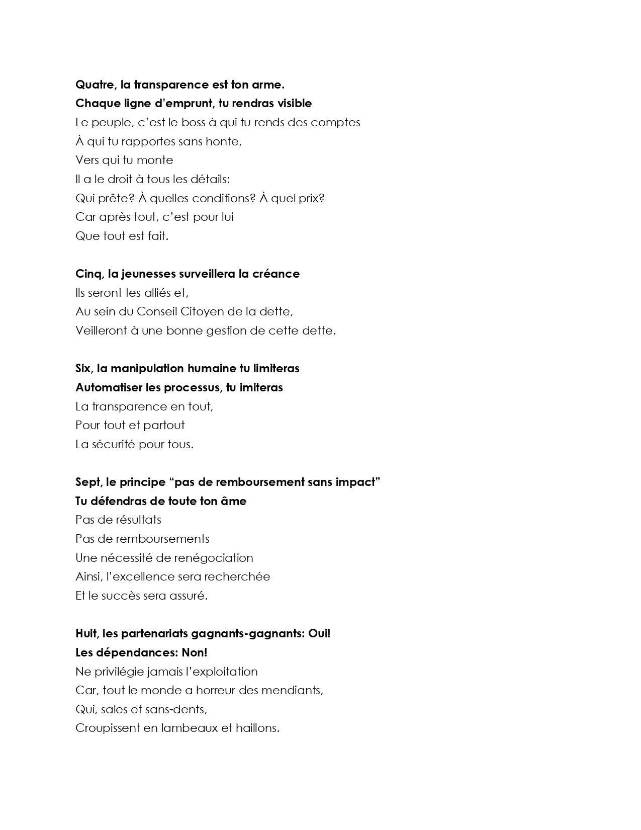 Contre la dette stérile