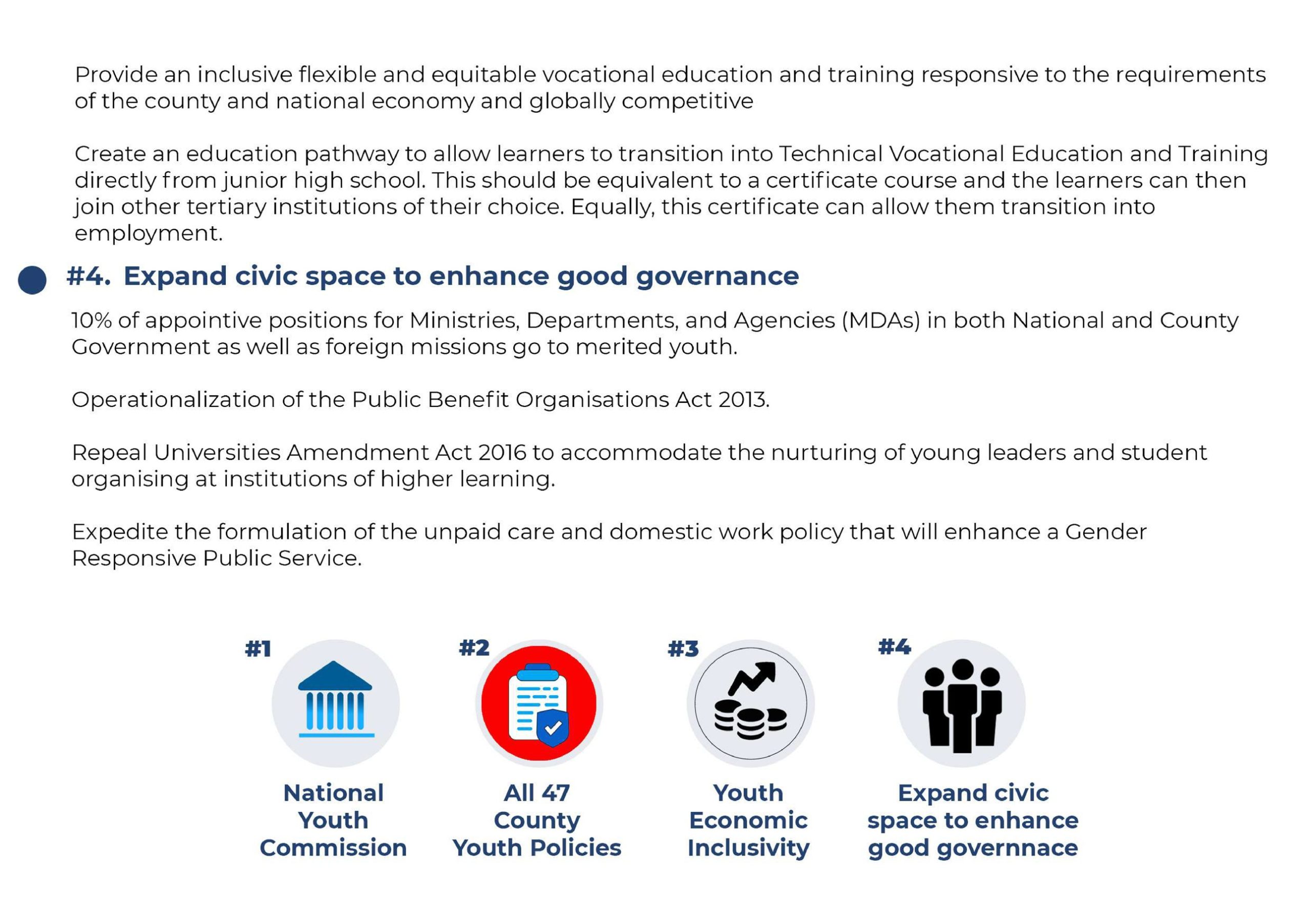 Kenya Youth Manifesto Asks