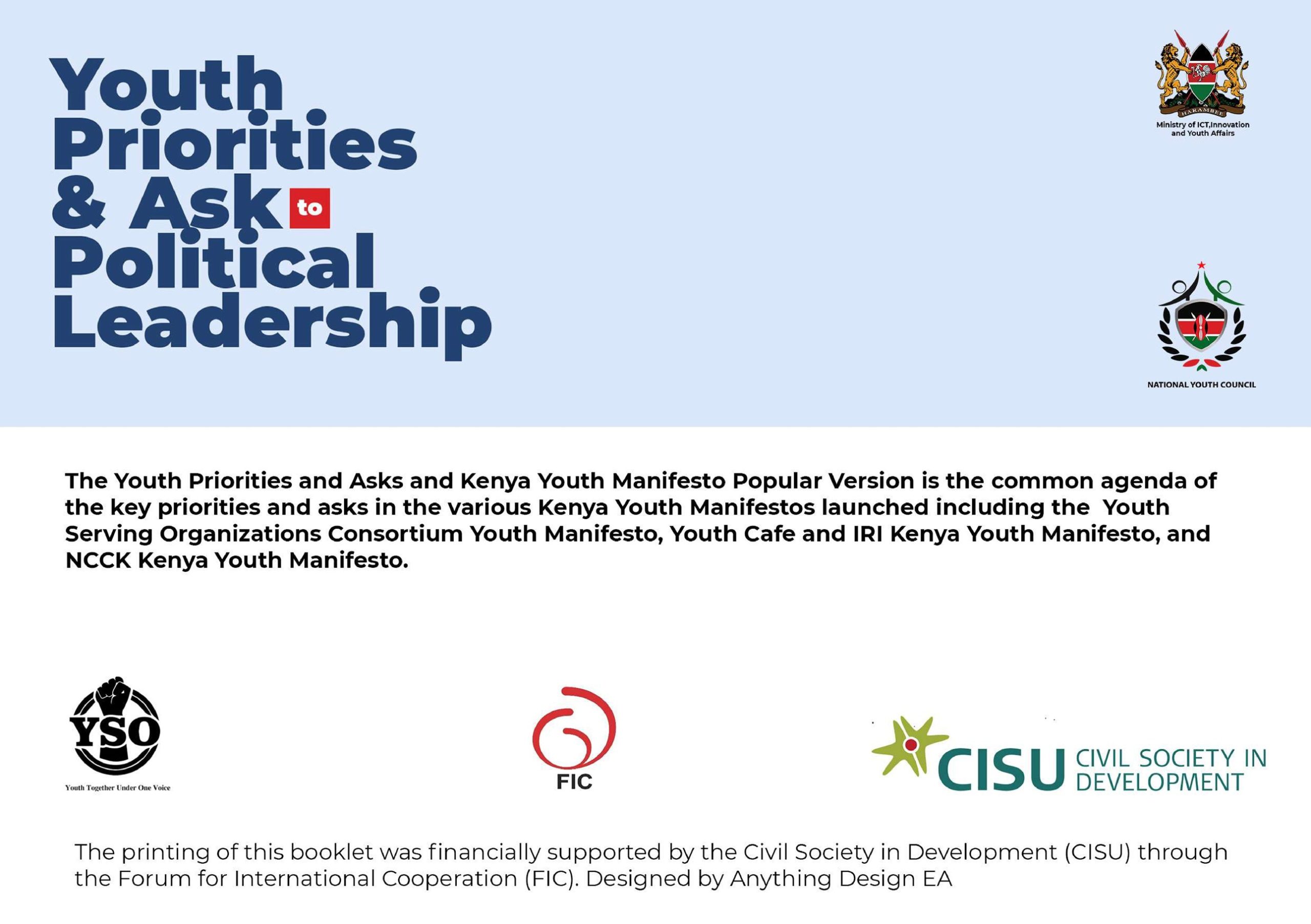Kenya Youth Manifesto Asks