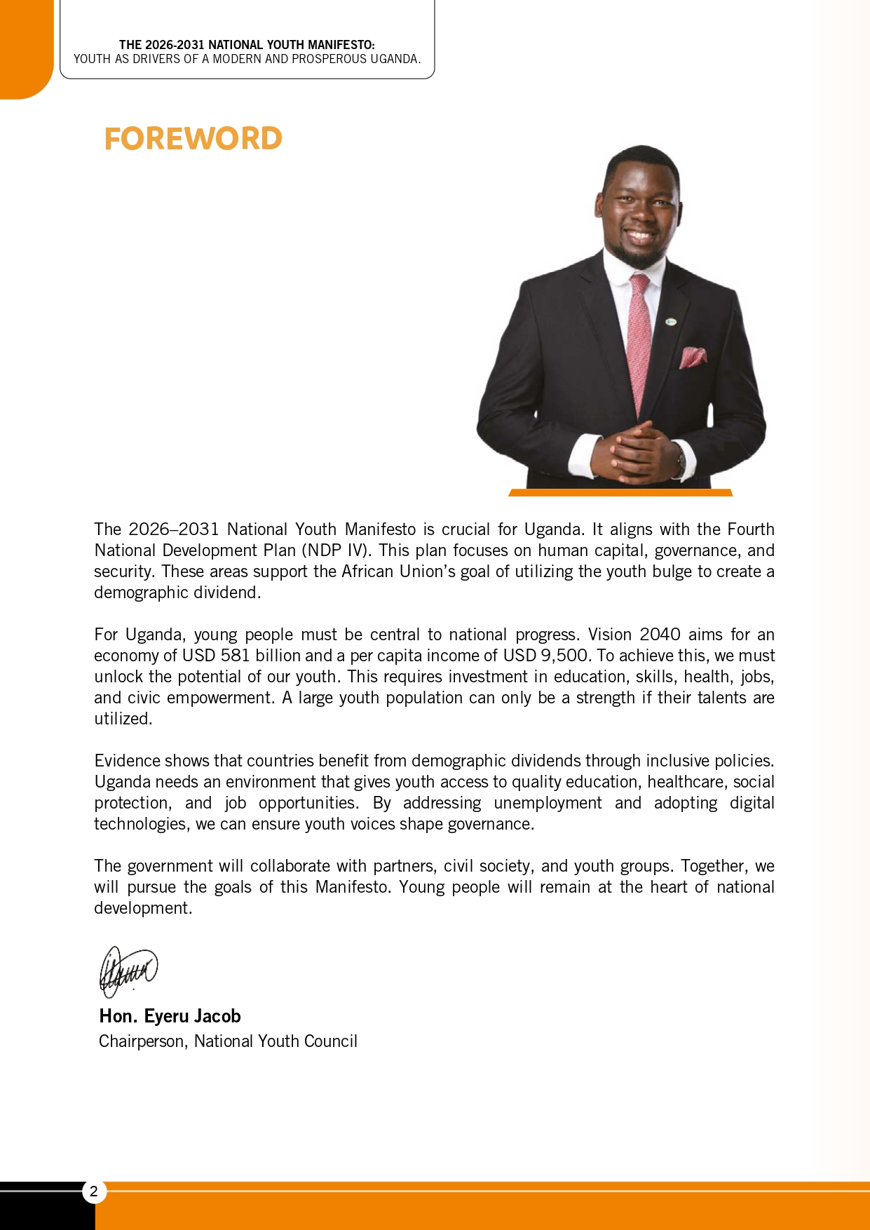 The 2026-2031 Uganda National Youth Manifesto