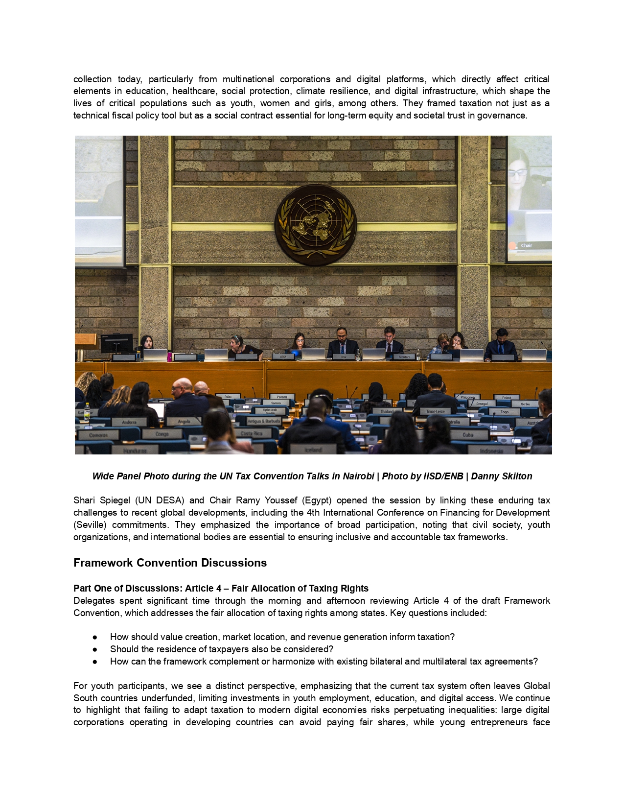 YTJN Nairobi Tax Talks RoundUp: Third Session of the Intergovernmental Negotiating Committee to Develop a UN Framework Convention on International Tax Cooperation