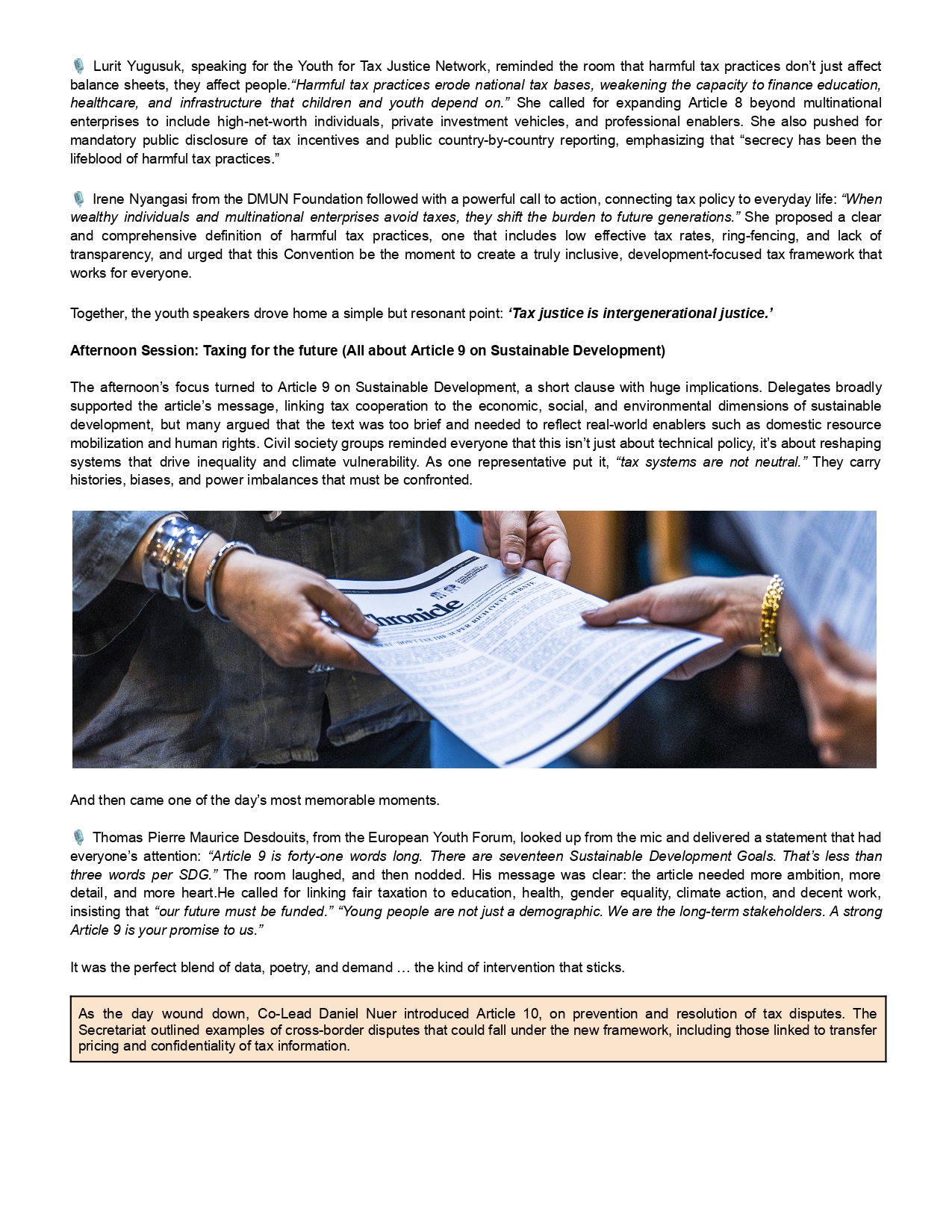 YTJN Nairobi Tax Talks RoundUp: Third Session of the Intergovernmental Negotiating Committee to Develop a UN Framework Convention on International Tax Cooperation (Day 3 Recap)