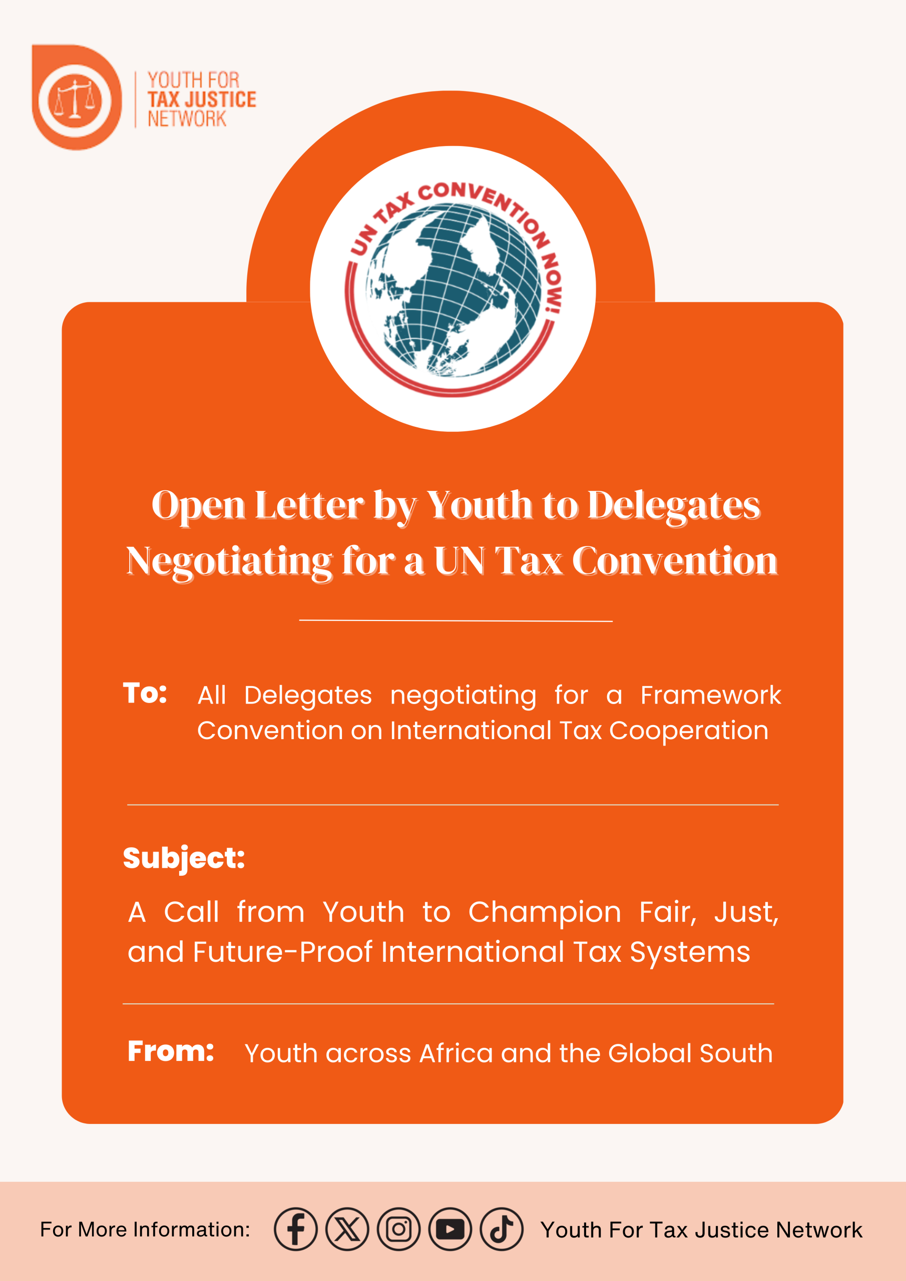 Youth Letter to Delegates Negotiating the UN Tax Convention Negotiations